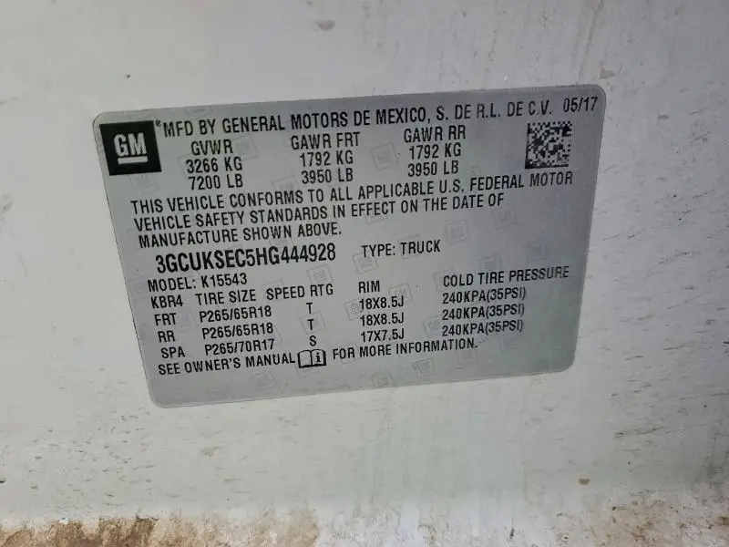 2017 CHEVROLET SILVERADO K1500 LTZ  