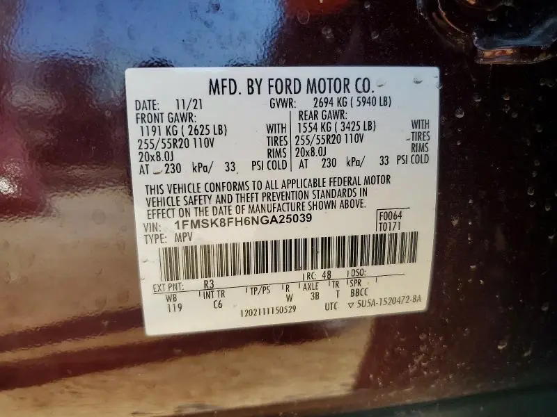 2022 FORD EXPLORER LIMITED  