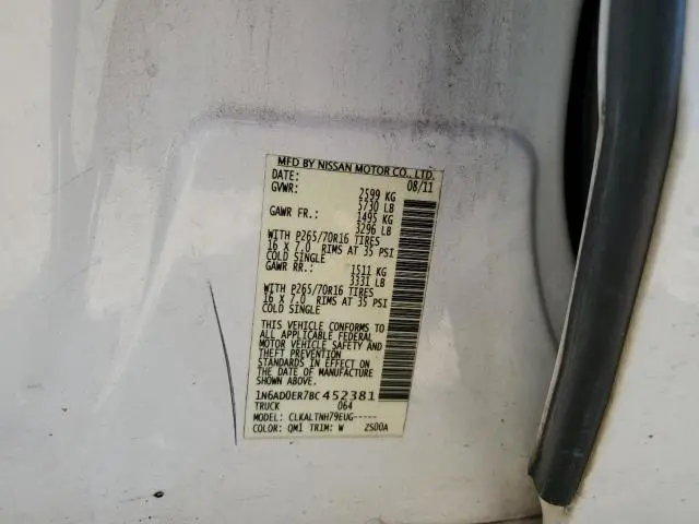 2011 NISSAN FRONTIER S  