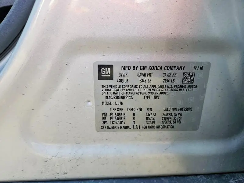 2019 BUICK ENCORE SPORT TOURING  