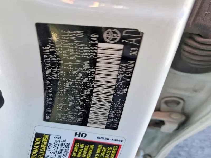 2014 TOYOTA COROLLA L  