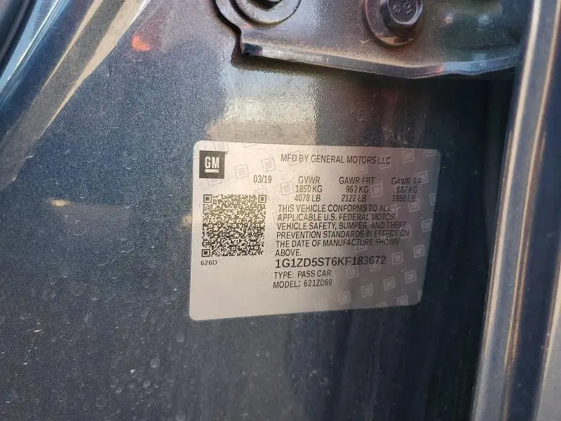 2019 CHEVROLET MALIBU LT  