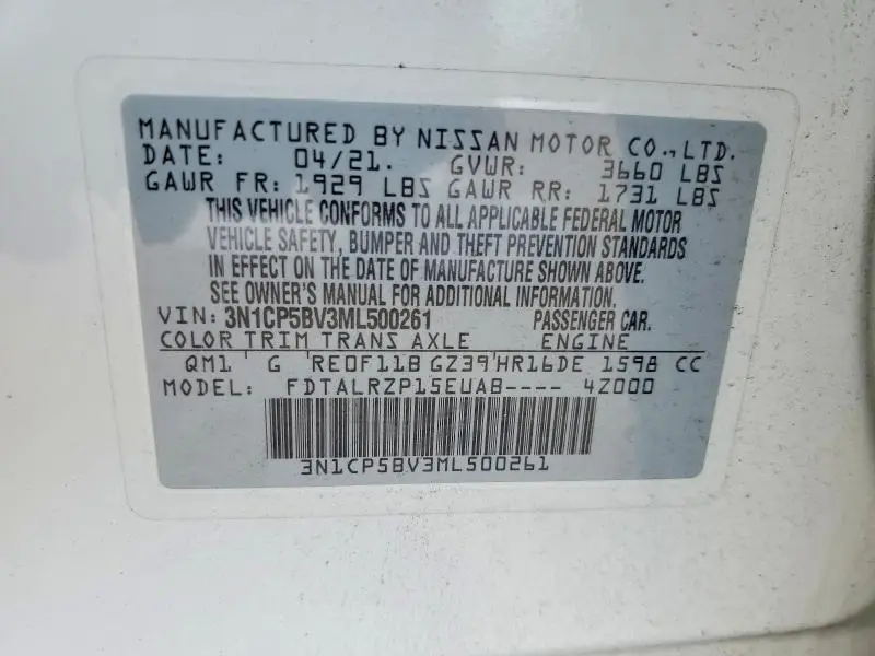 2021 NISSAN KICKS S  