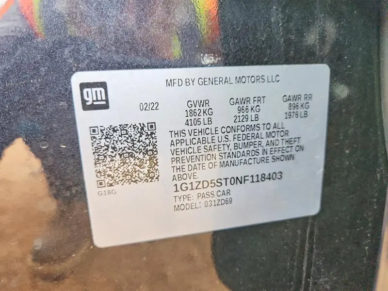 2022 CHEVROLET MALIBU LT  