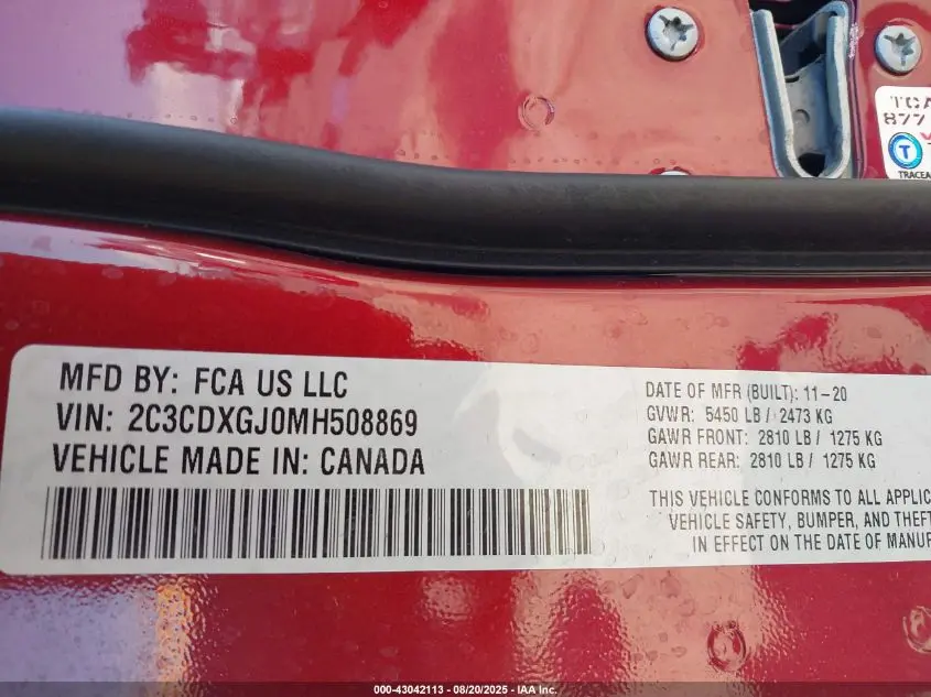 2021 DODGE CHARGER SCAT PACK RWD