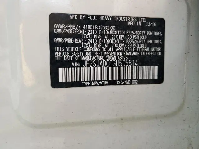 2016 SUBARU FORESTER 2.5I PREMIUM  