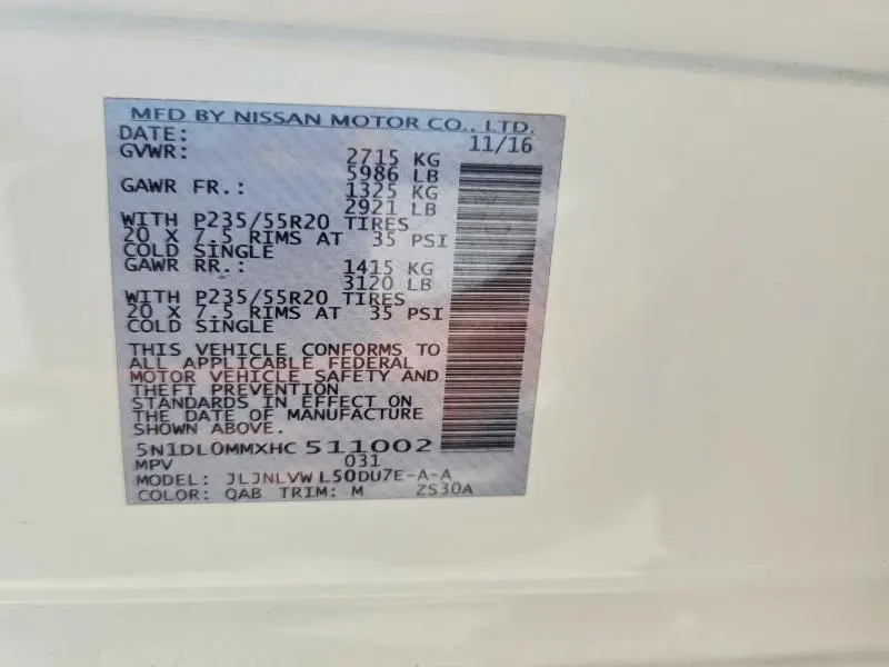 2017 INFINITI QX60 BASE  