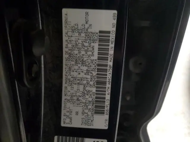 2012 TOYOTA TACOMA DOUBLE CAB  