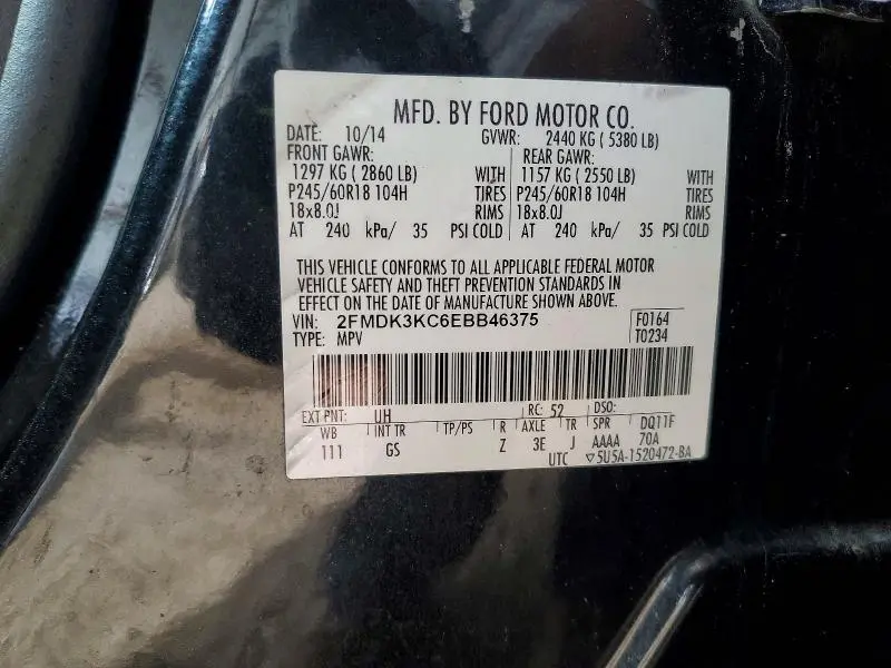 2014 FORD EDGE LIMITED  