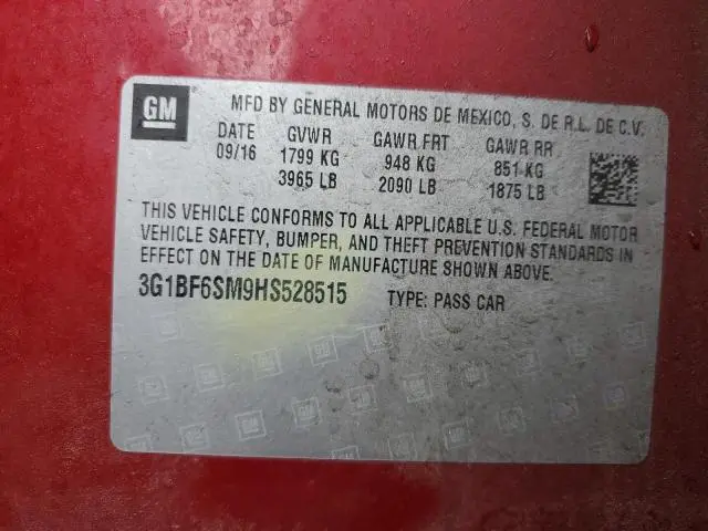 2017 CHEVROLET CRUZE PREMIER  