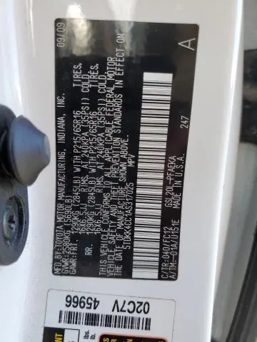 2010 TOYOTA SIENNA CE  