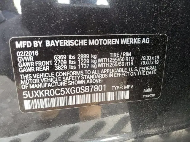 2016 BMW X5 XDRIVE35I  