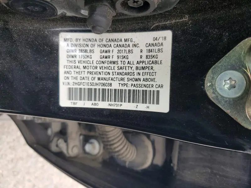 2018 HONDA CIVIC SI  