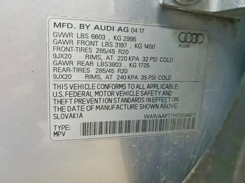 2017 AUDI Q7 PRESTIGE  