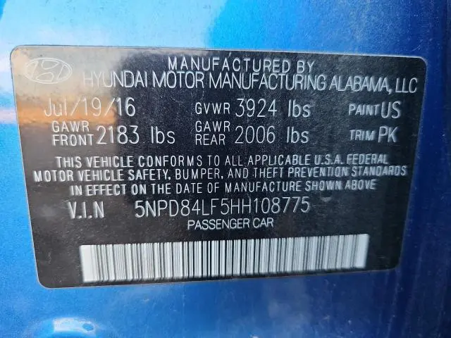 2017 HYUNDAI ELANTRA SE