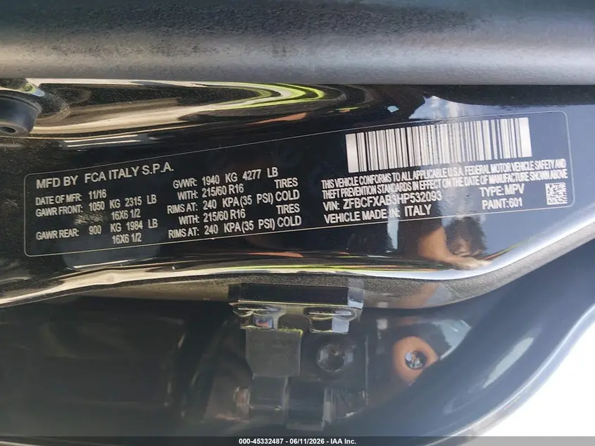 2017 FIAT 500X POP FWD
