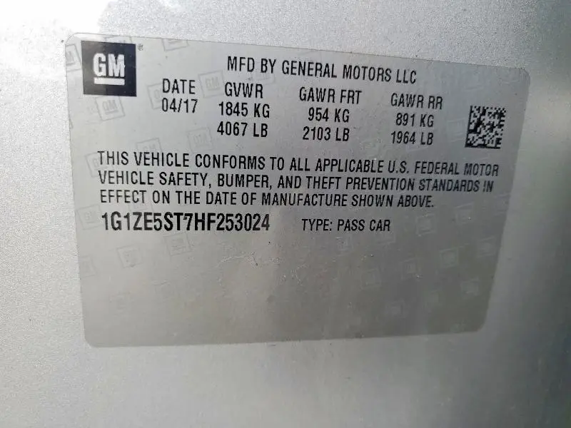 2017 CHEVROLET MALIBU LT  