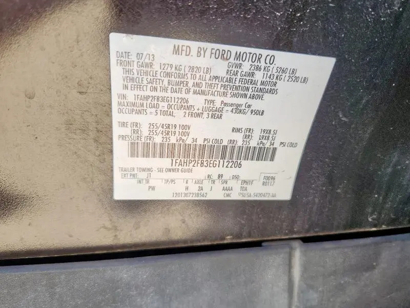 2014 FORD TAURUS LIMITED  