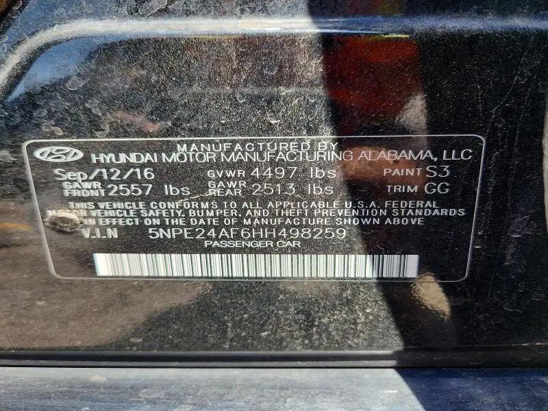 2017 HYUNDAI SONATA SE  