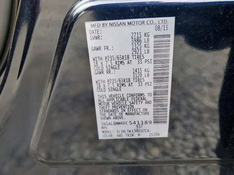 2015 INFINITI QX60 BASE  