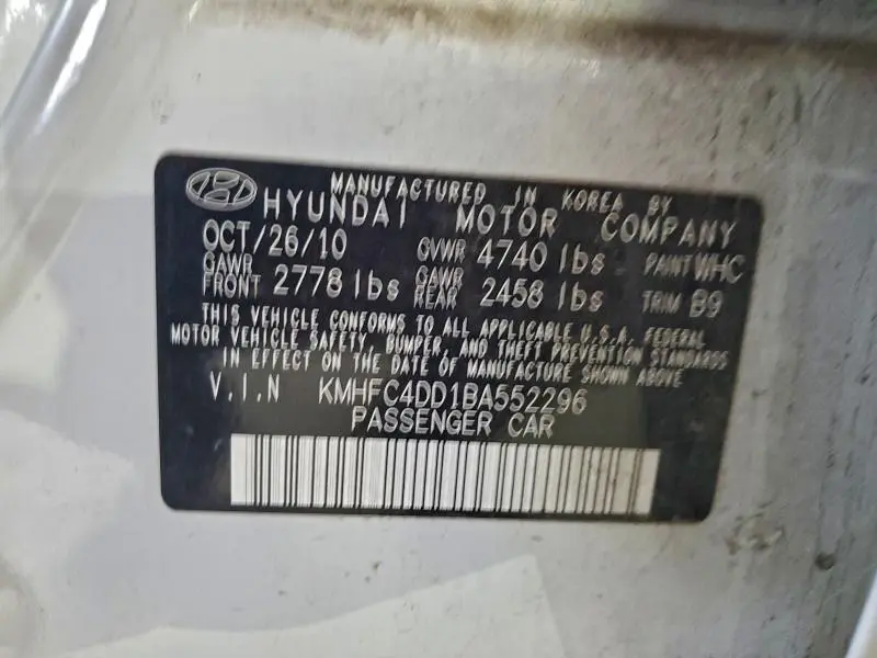 2011 HYUNDAI AZERA GLS  