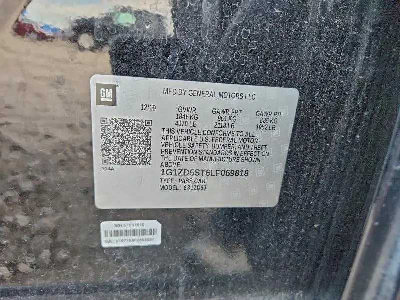 2020 CHEVROLET MALIBU LT  