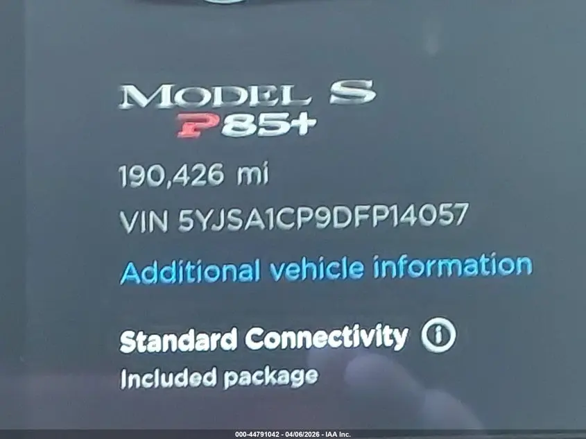 2013 TESLA MODEL S PERFORMANCE