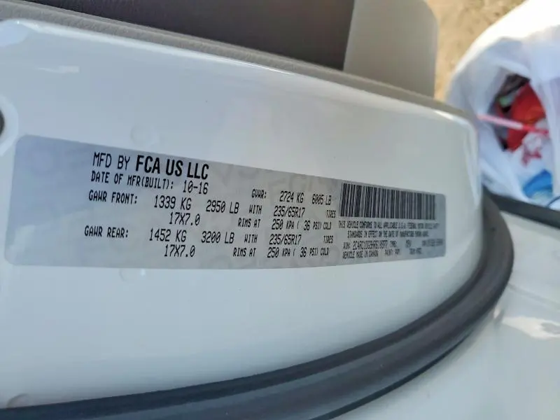 2017 CHRYSLER PACIFICA TOURING  