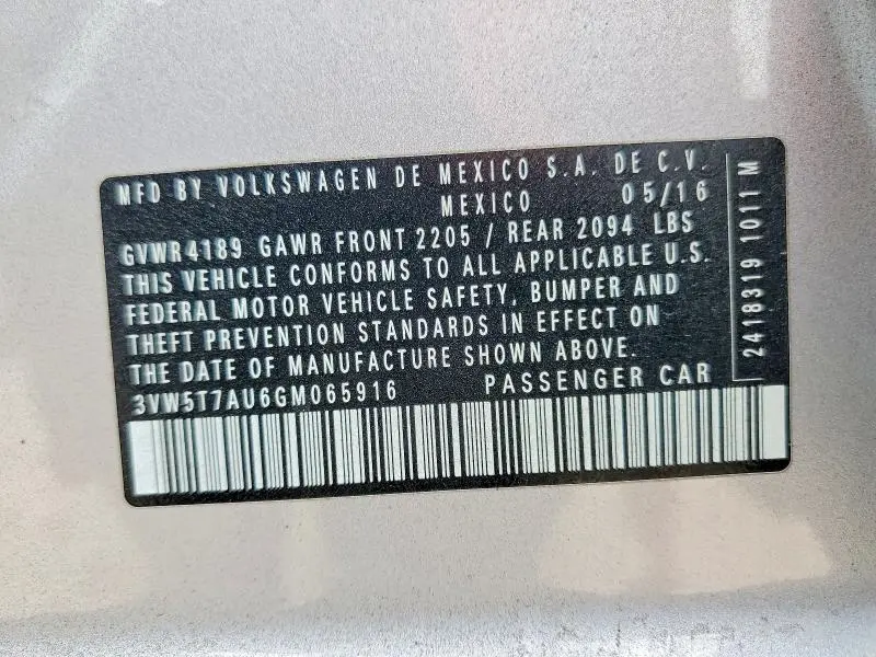 2016 VOLKSWAGEN GTI S/SE  