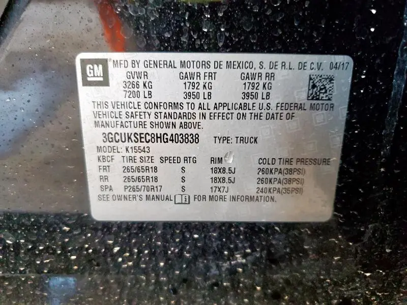 2017 CHEVROLET SILVERADO K1500 LTZ  