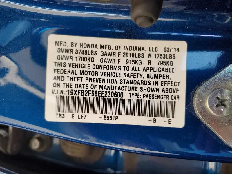 2014 HONDA CIVIC LX  