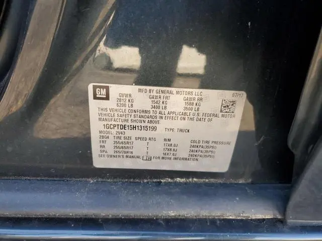 2017 CHEVROLET COLORADO Z71  