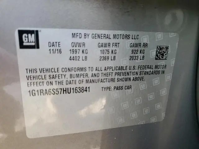 2017 CHEVROLET VOLT LT  