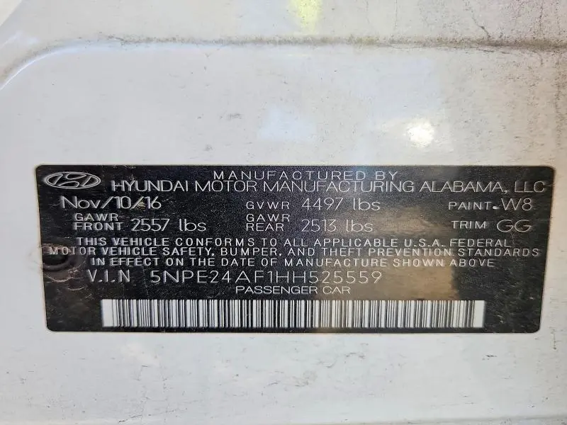 2017 HYUNDAI SONATA SE  