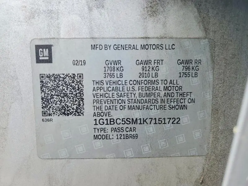 2019 CHEVROLET CRUZE LS  