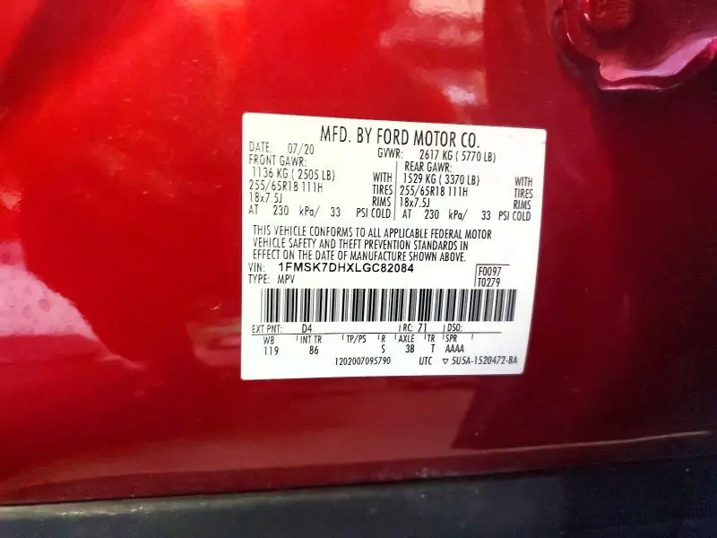2020 FORD EXPLORER XLT  