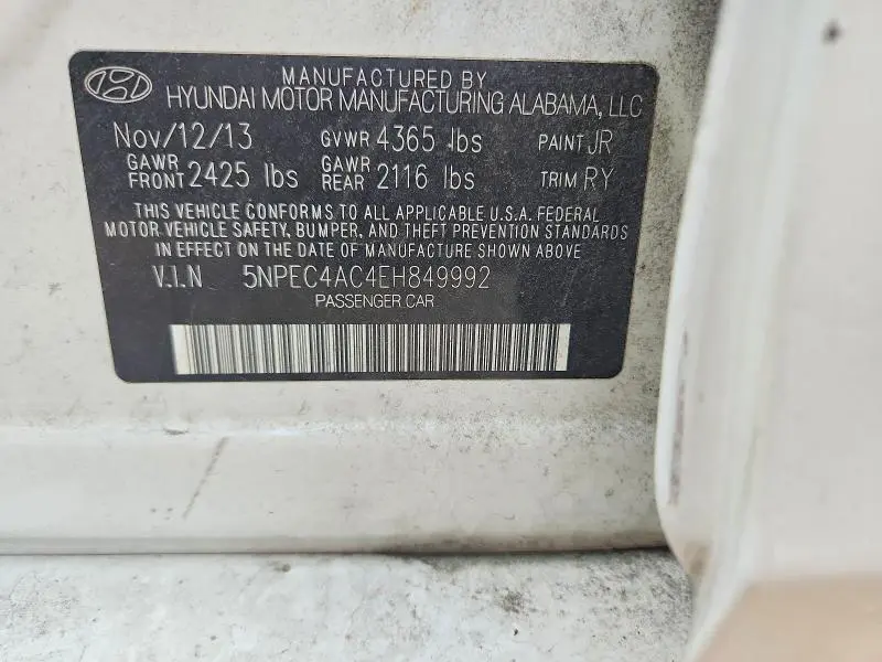 2014 HYUNDAI SONATA SE  