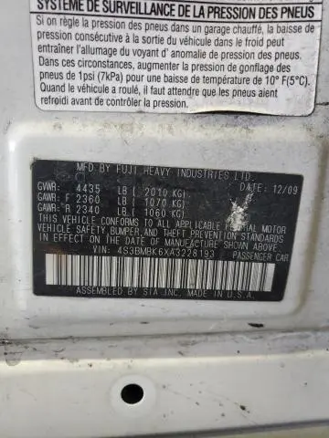 2010 SUBARU LEGACY 2.5I LIMITED  