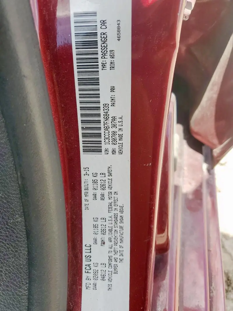 2015 CHRYSLER 200 LIMITED  