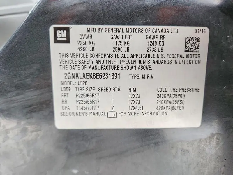 2014 CHEVROLET EQUINOX LS  