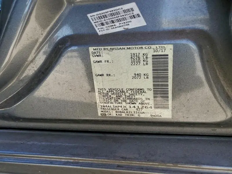 2018 NISSAN ALTIMA 2.5  