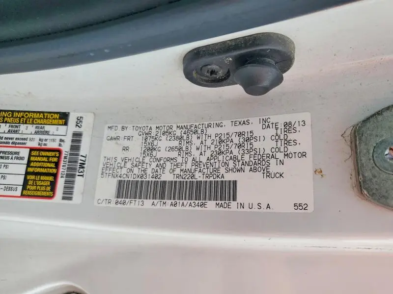 2013 TOYOTA TACOMA BASE  