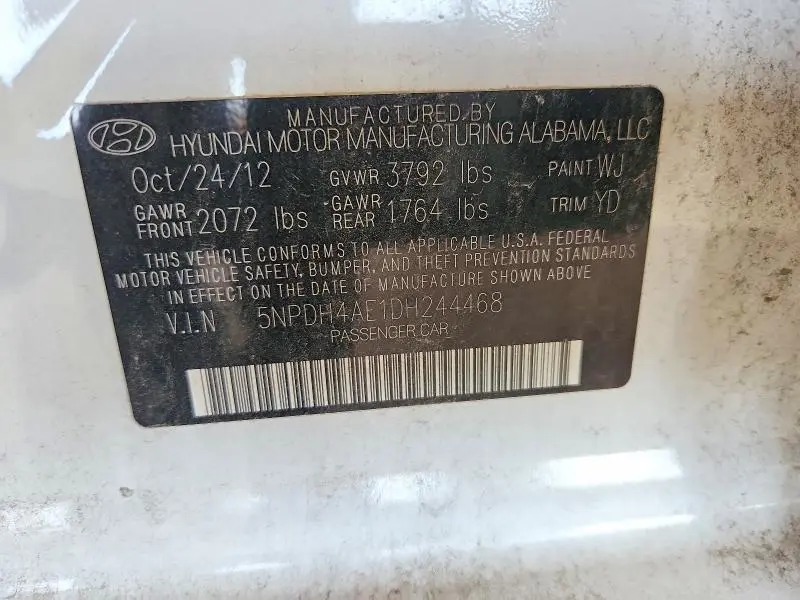 2013 HYUNDAI ELANTRA LIMITED  