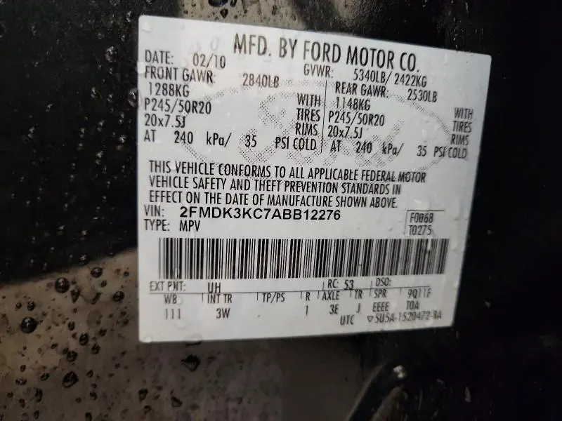 2010 FORD EDGE LIMITED  