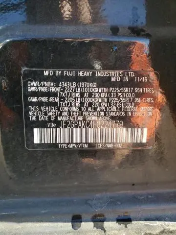 2017 SUBARU CROSSTREK LIMITED  