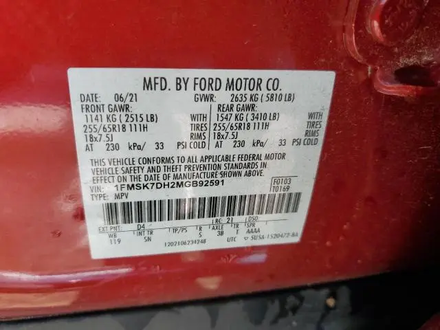 2021 FORD EXPLORER XLT  