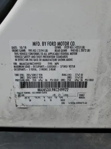 2019 FORD ECOSPORT SES  