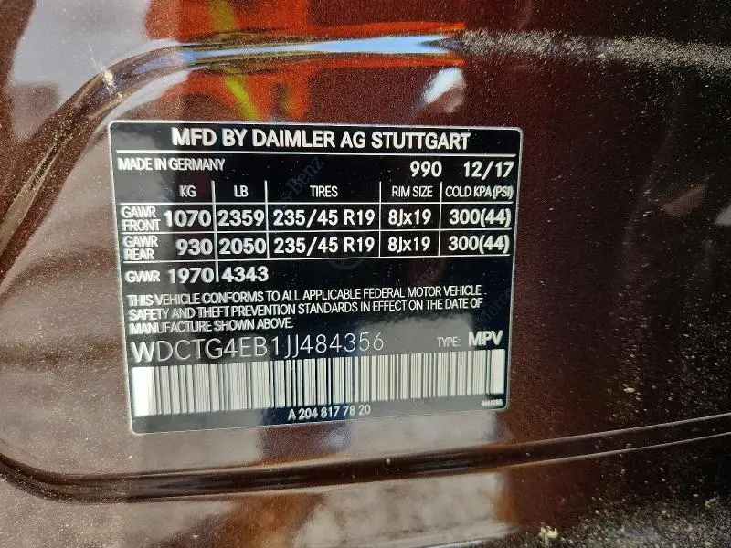 2018 MERCEDES-BENZ GLA 250  