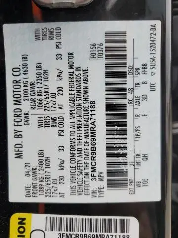 2021 FORD BRONCO SPORT BIG BEND  