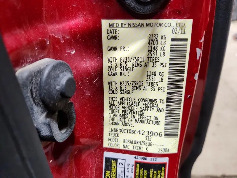 2011 NISSAN FRONTIER S  